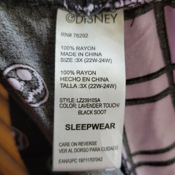 3X Nightmare Before Christmas purple & black plaid Jack Skellington sleep shorts - Picture 4 of 4